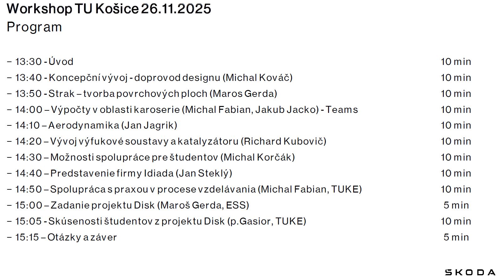 Workshop ŠKODA Auto 2